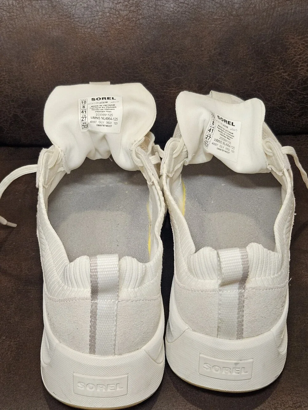 Sorel Ona 503 Knit Low Sea Salt Chalk Lace Up Athletic Sneaker White Cream